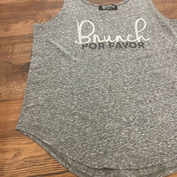 Signorelli Grey “Brunch Please” Racerback Tank Top - Picture 4 of 7